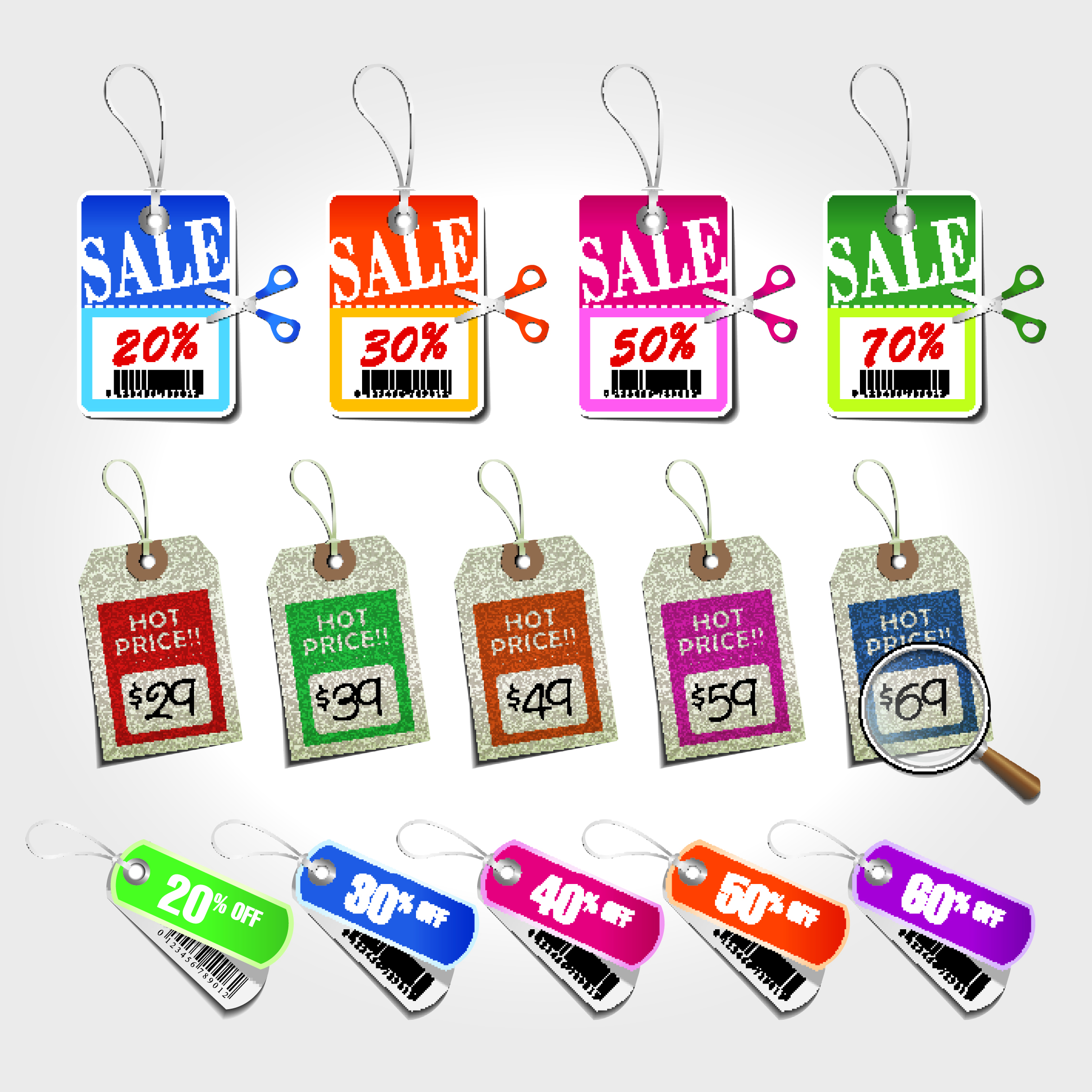 beautiful color labels 03 vector