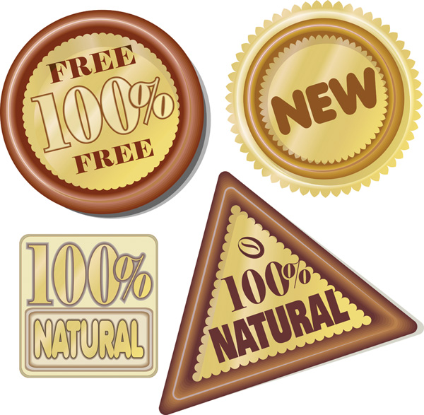 hundred percent natural icon vector