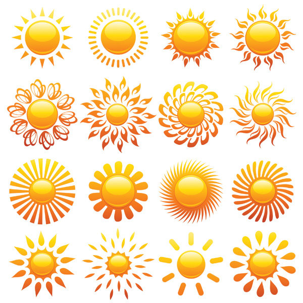 crystal icon vector of the sun