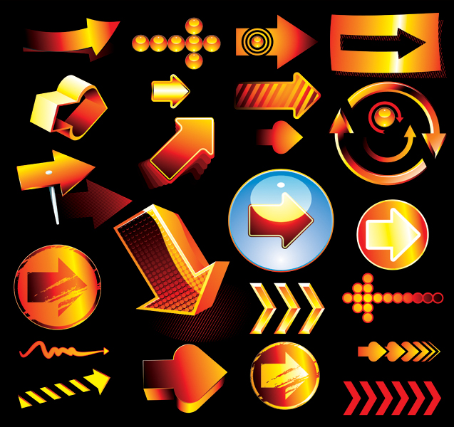 2 sets of 3d style icon vector