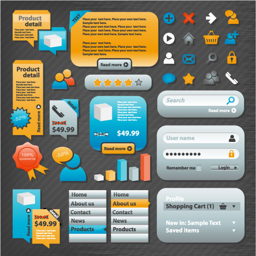 practical web design elements 02 vector