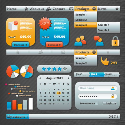 practical web design elements 04 vector