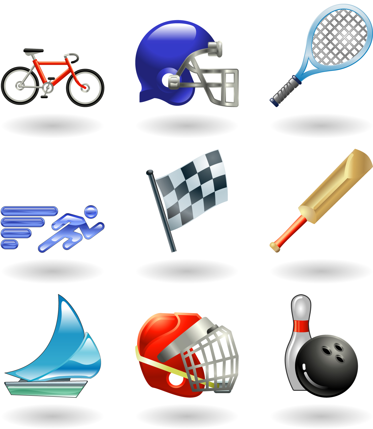 sportsrelated icons 01 vector