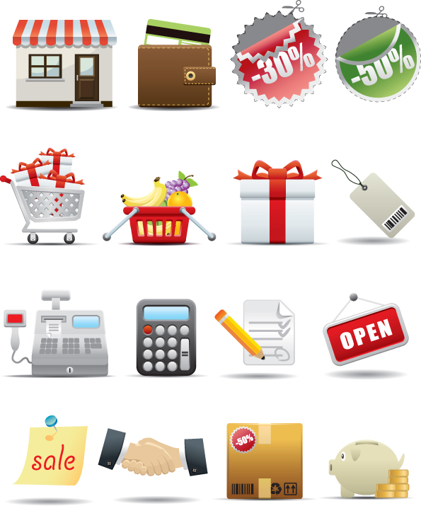 supermarket shopping icon vector