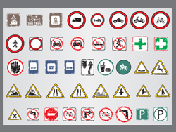 old traffic signs icon 01 vector