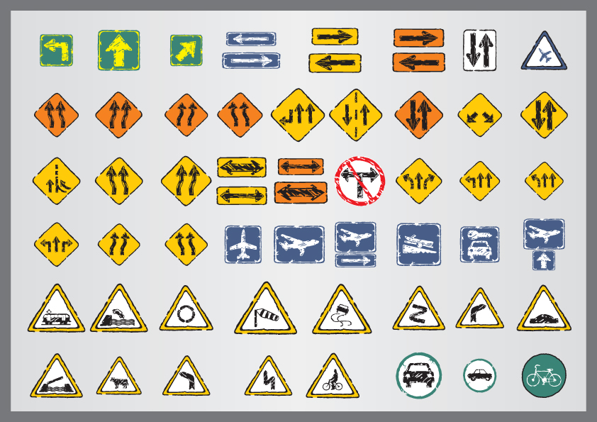 old traffic signs icon 02 vector