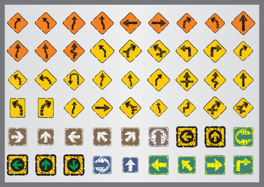 old traffic signs icon 04 vector