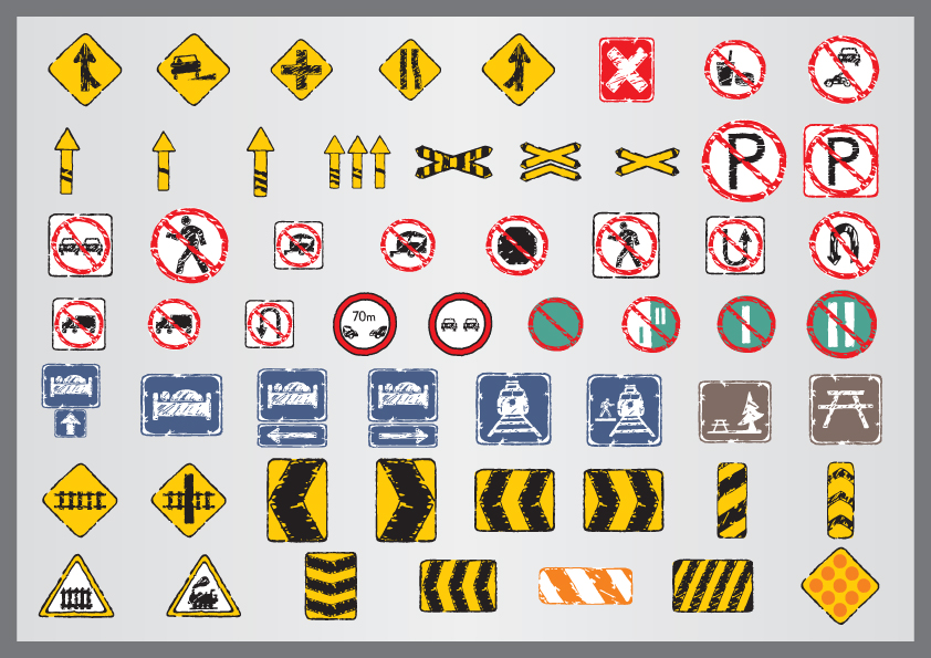 old traffic signs icon 05 vector