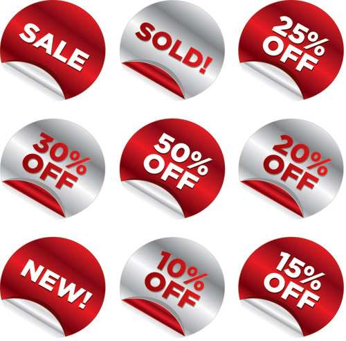 curling of the discount stickers vector