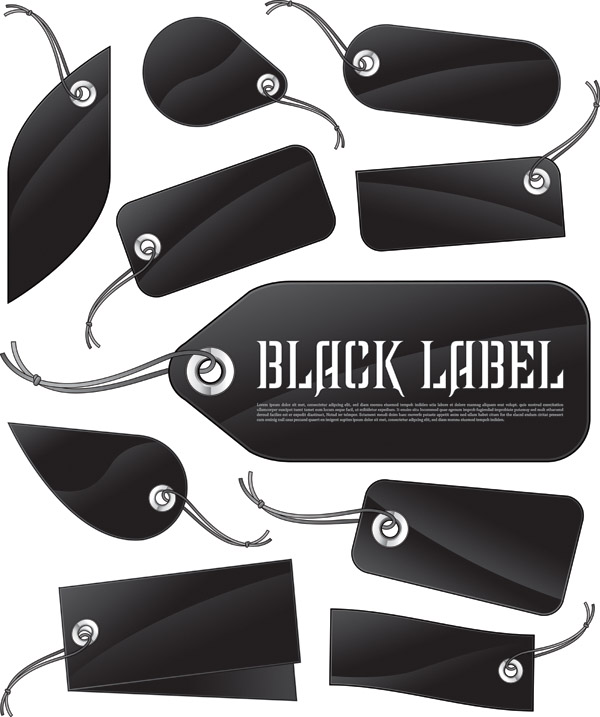 vector tag and sticker black