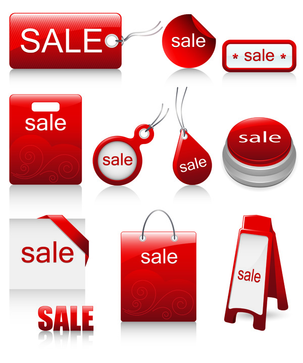 red icon vector sales discount