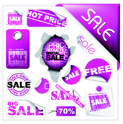 purple discount sales vector