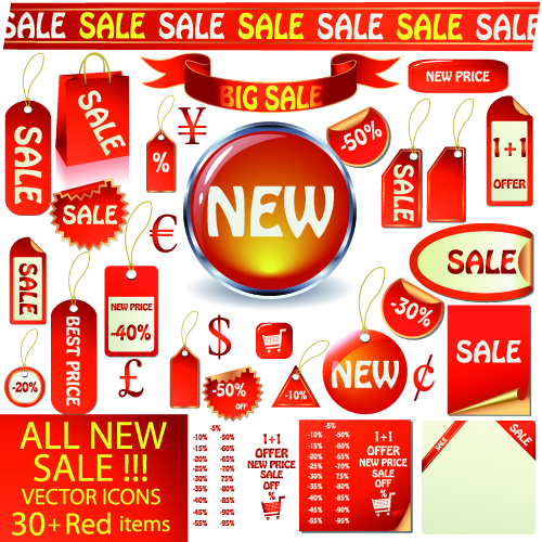 red icon vector sales