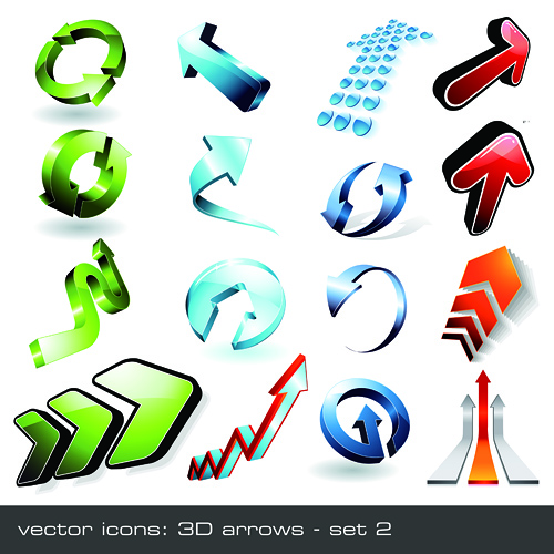 16 cool 3d stereoscopic arrow vector