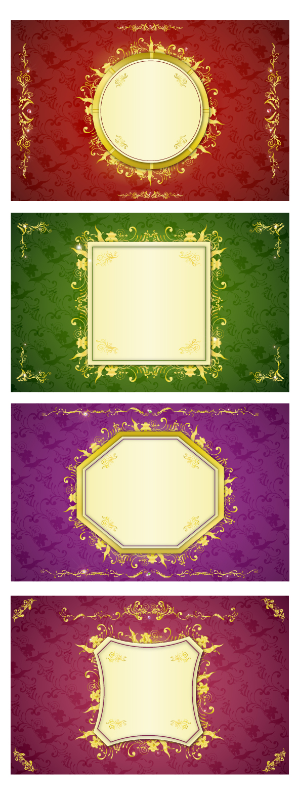 gorgeous gold lace border vector 6