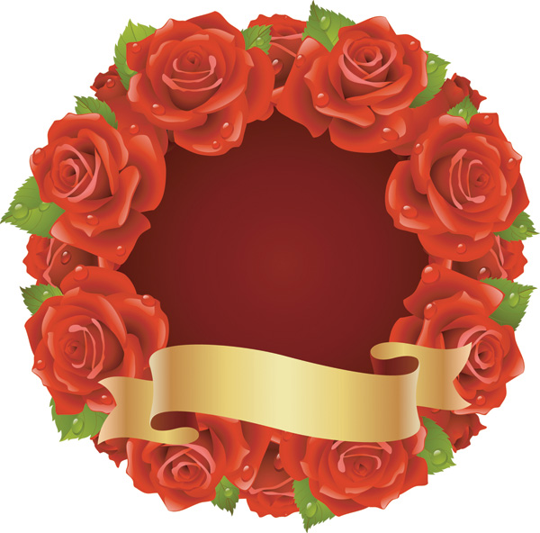 rose and ribbon vector