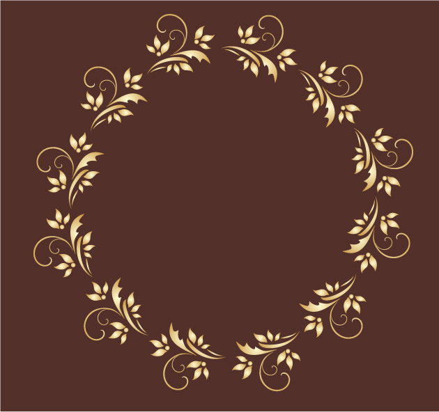 european gorgeous fine golden lace vector