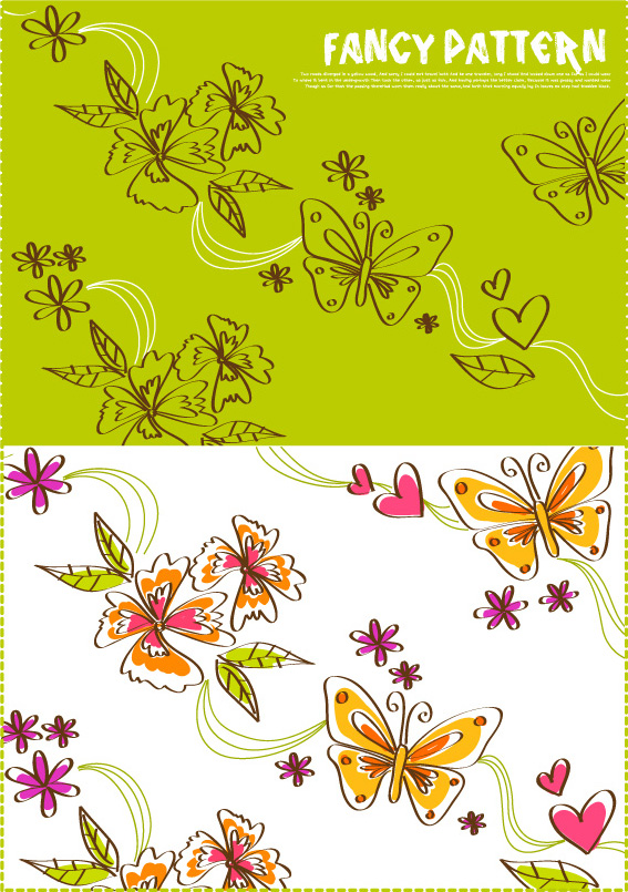 10 lovely handpainted pattern vector