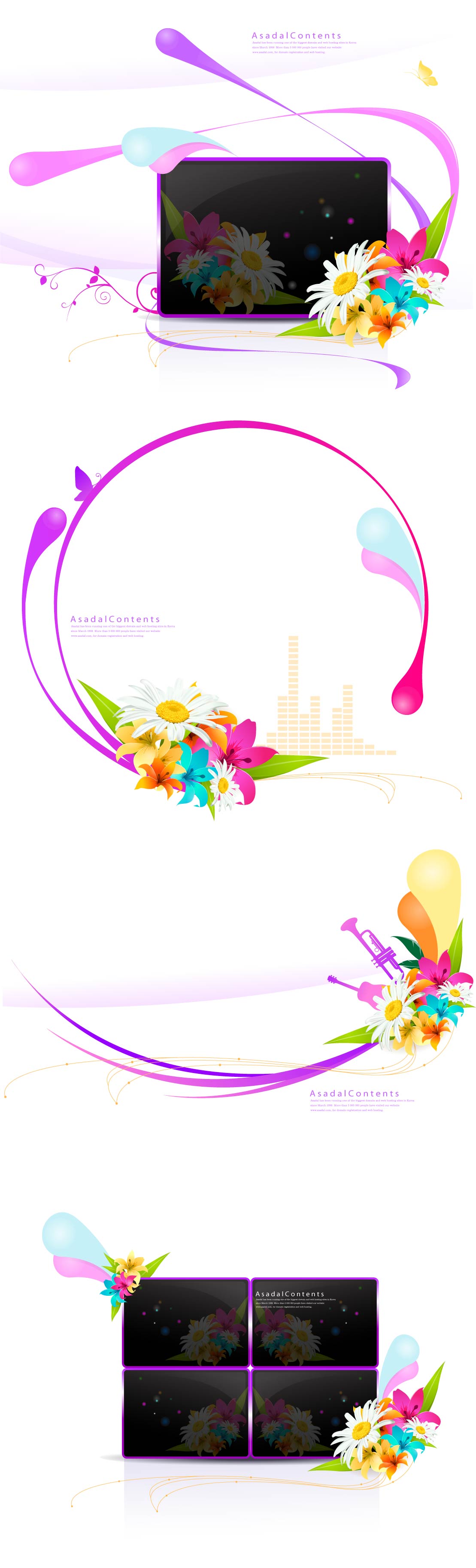 decorative flower pattern vector fashion