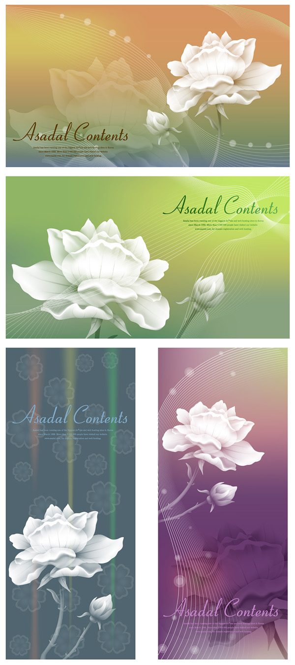 white roses and vector fantasy background