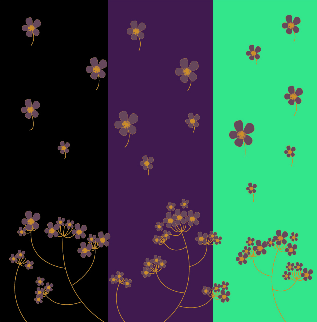 floating flowers background dark color design