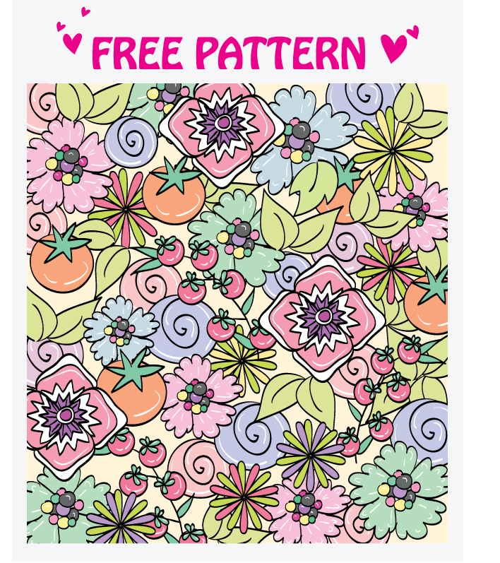 5 lovely pattern vector