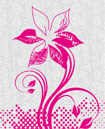 6 handpainted flowers vector