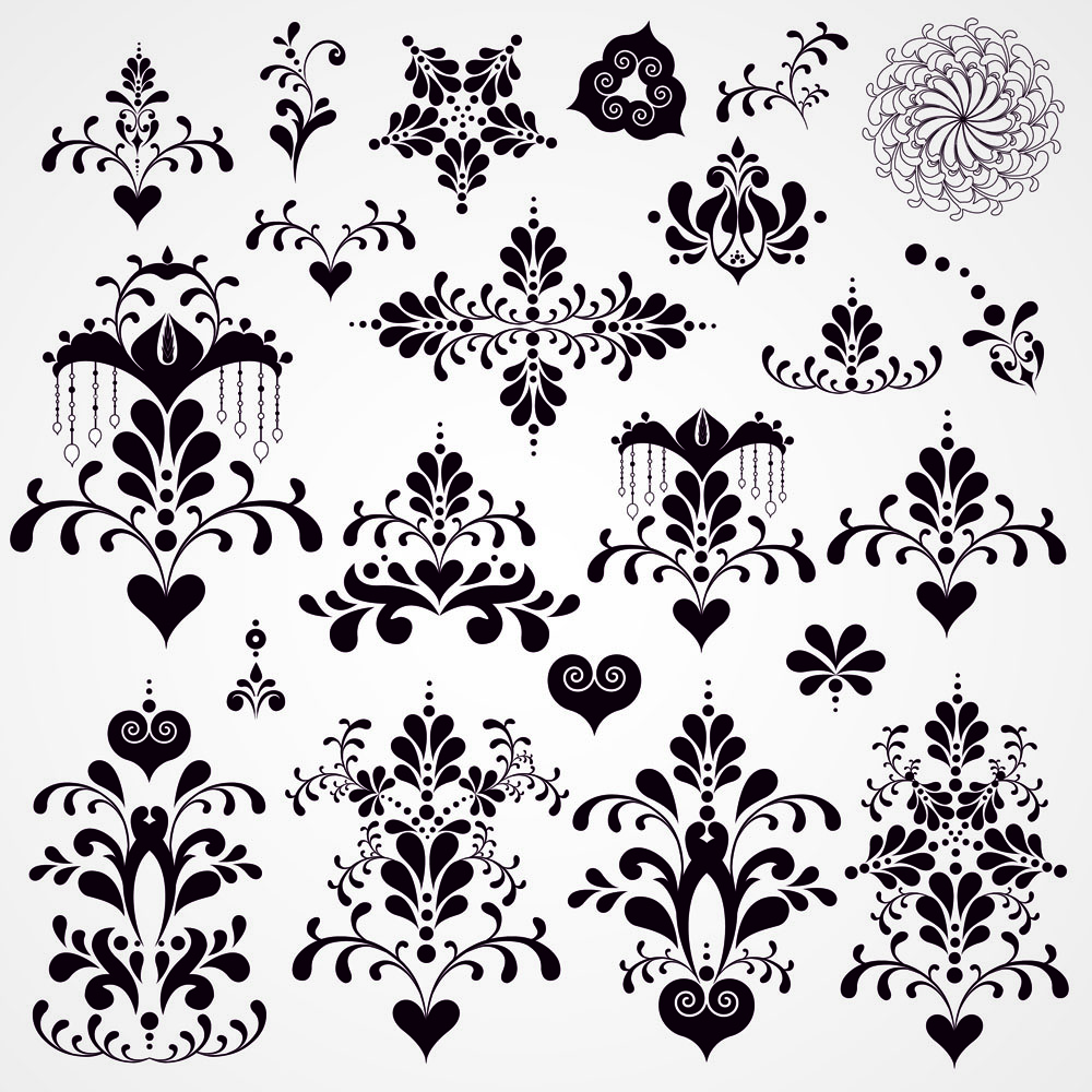 black and white patterns 02 vector