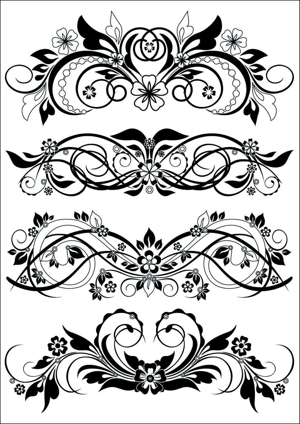 traditional black and white pattern vector