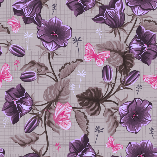 handpainted flowers vector background 1