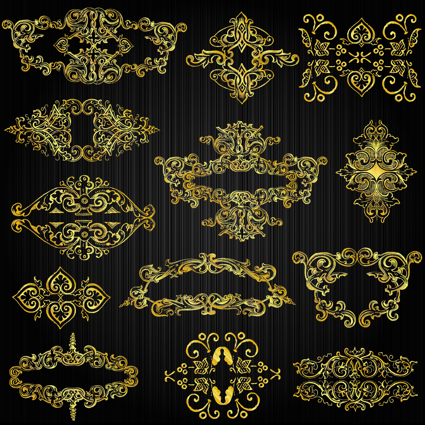 beautiful gold pattern 03 vector