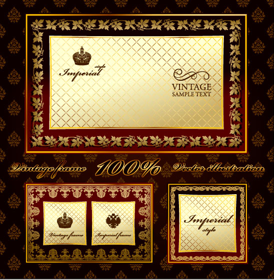 european pattern frame 01 vector