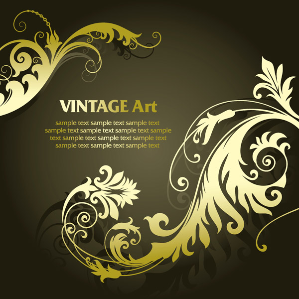 golden european classical pattern vector