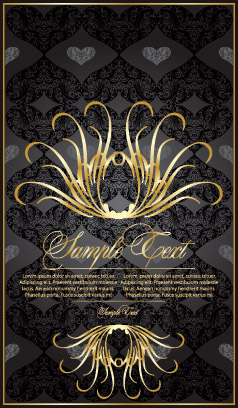 gold lace pattern vector