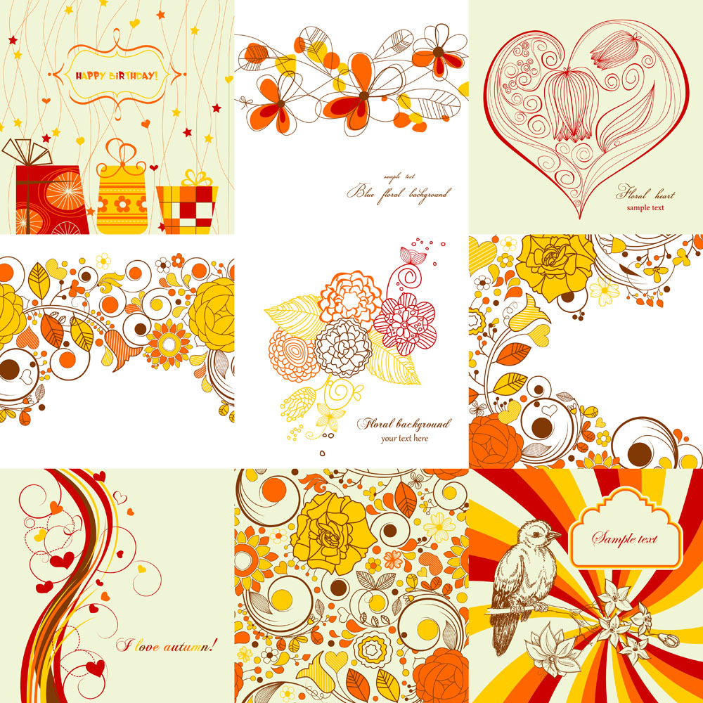 exquisite handpainted patterns 01 vector