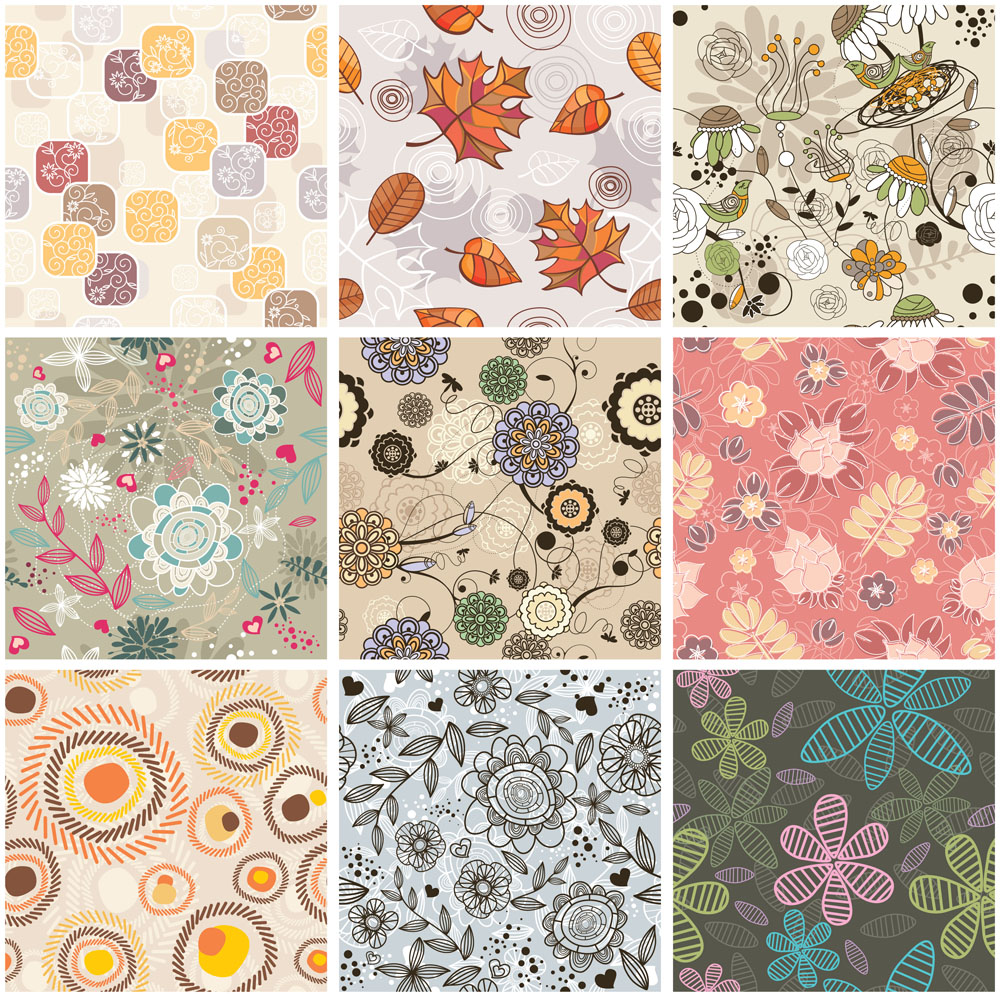 exquisite handpainted patterns 02 vector