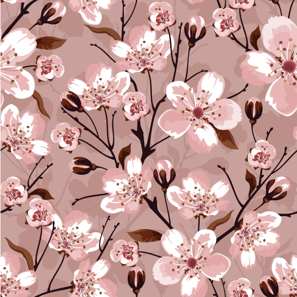 handpainted flowers vector background 2