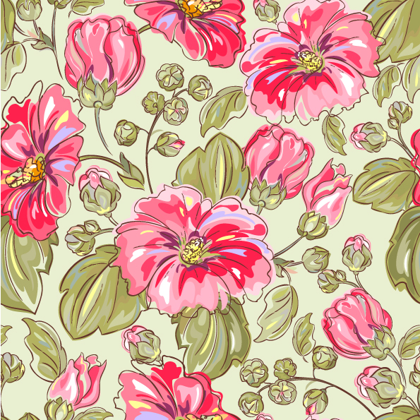 handpainted flowers vector background 5