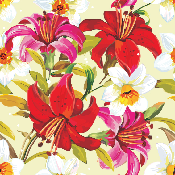 beautiful flowers and patterns 03 vector