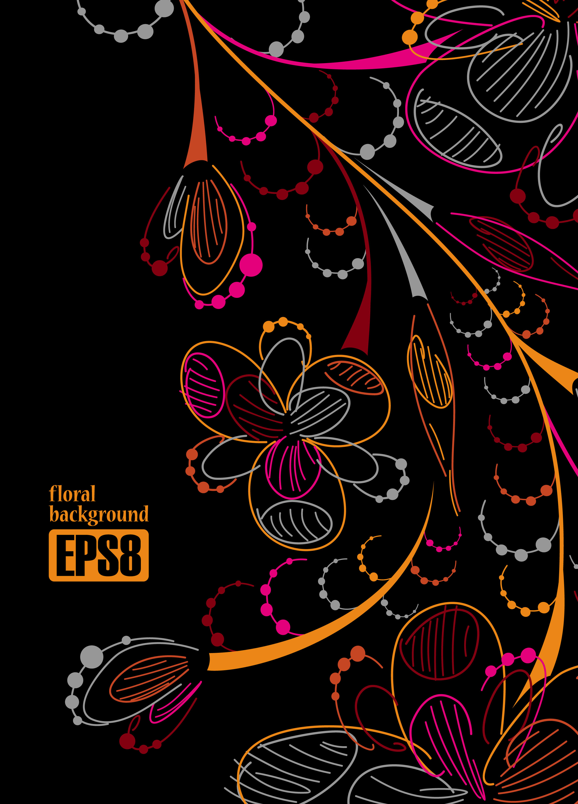 draft colorful flowers line 01 vector