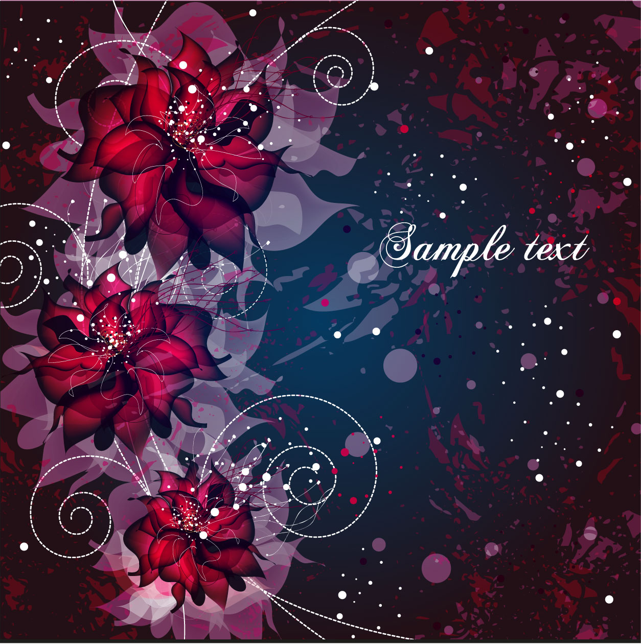 vector background floral fantasy 02