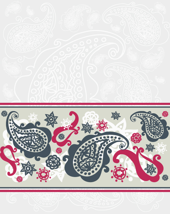 exquisite indian ham pattern 04 vector