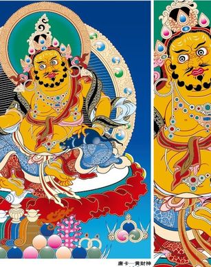 thangka wealth vector yellow