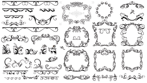 very useful set of europeanstyle pattern vector