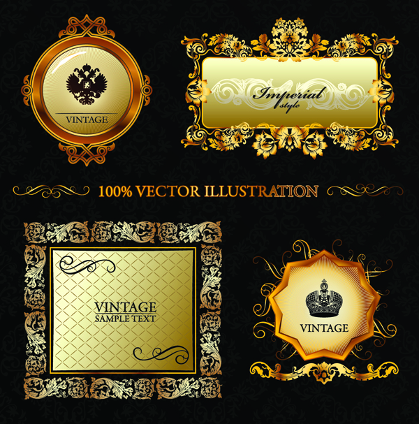 super gorgeous european classical pattern vector frame