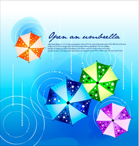 fashion design background vector printed umbrellas 2