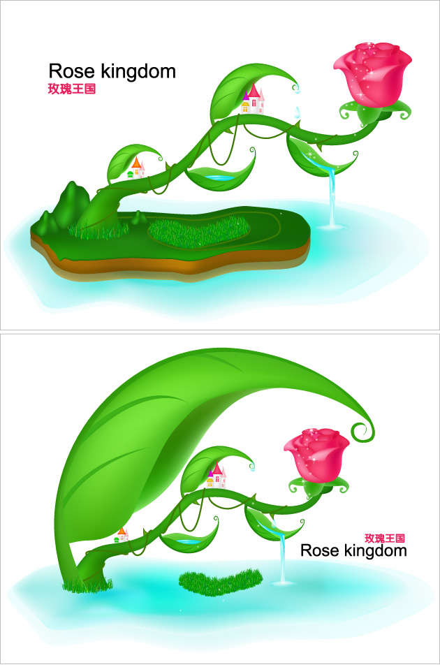 rose fairytale world original vector