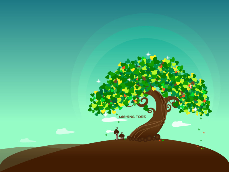 wishing tree vector