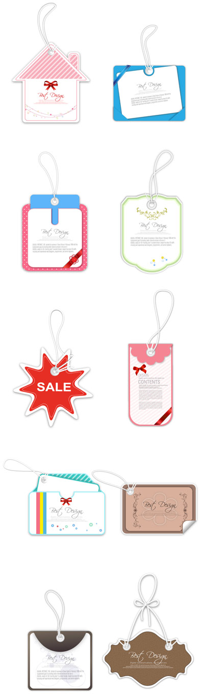 sales tag vector cute label