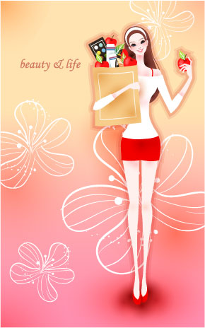 cartoon beauty vector 02